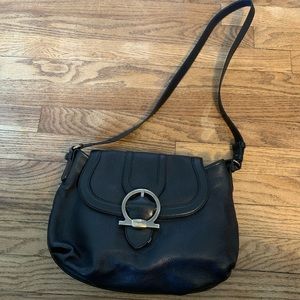 Salvatore Ferragamo Black Leather Shoulder Bag